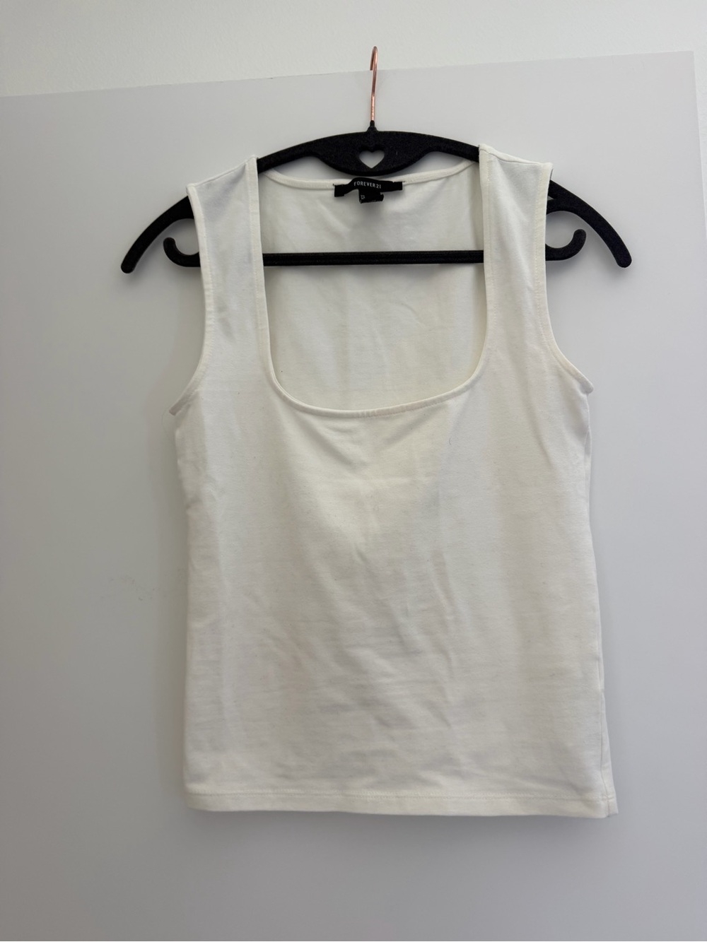 Forever 21 White Scoop Neck Tank